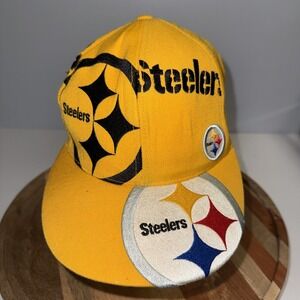VTG PITTSBURGH STEELERS Reebok AFC FITTED Cap/Hat Wool 7 3/8 NFL Headwear READ